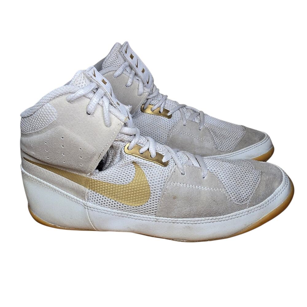 Nike Fury Wrestling Shoes MMA Combat White Gold AO2416-170 Men’s Size 8.5 Great